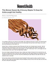 Women's Health - Dr. Gary Goldenberg is quoted in This Woman Swears By 2 Grocery Staples To Keep Her Ankle-Length Hair Healthy