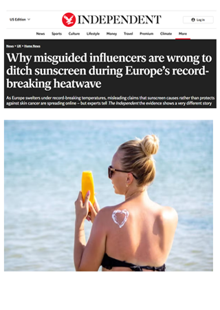 Why Misguided Influencers Are Wrong To Ditch Their Sunscreen